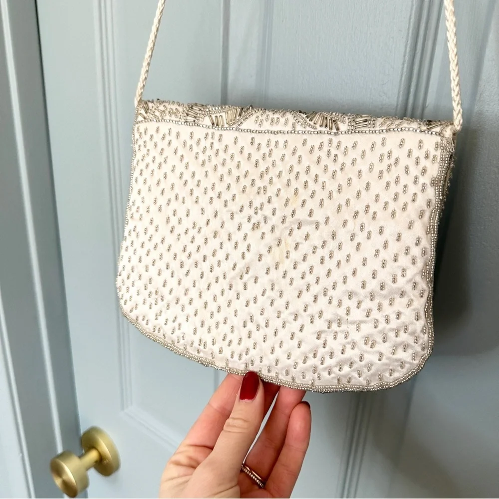 Vintage Metallic Beaded Crossbody Clutch Purse - Picture 4 of 6